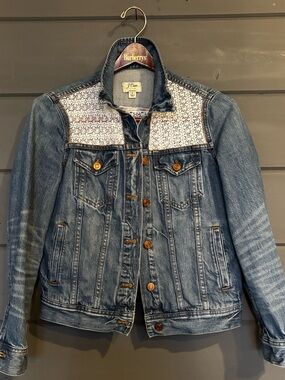 J. Crew Denim Jacket Refashioned Lace